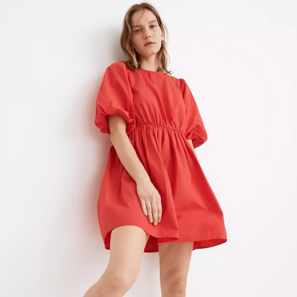 Madewell poplin dress in heirloom rose
